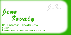 jeno kovaly business card